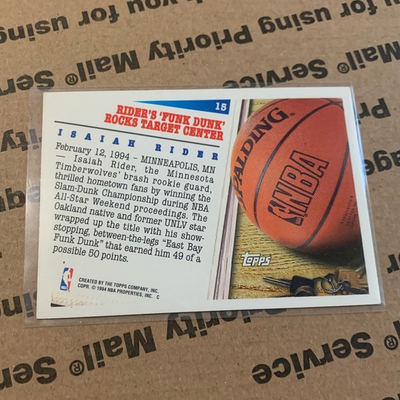 Isaiah Rider ‘94 Topps Card - Picture 7 of 8